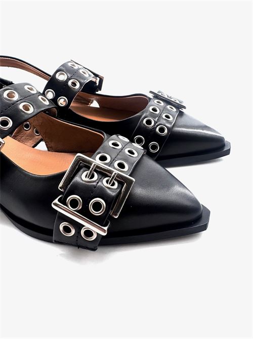 Slingbacks mit doppelter Schnalle IL LACCIO | KBAS3VITELLONERO